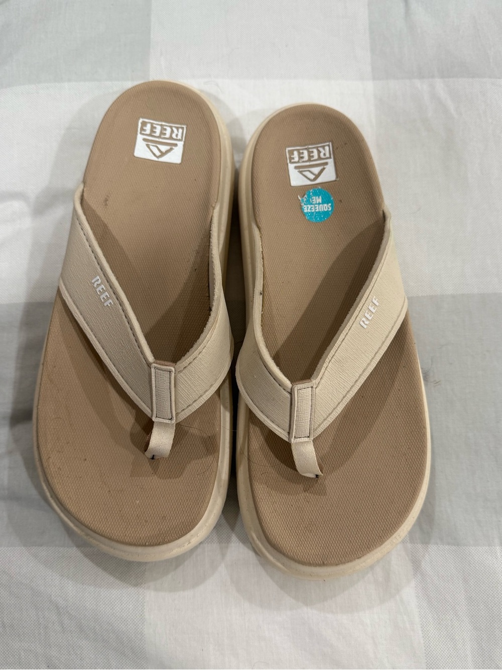 Reef Neutral Beige Platform Flip Flops